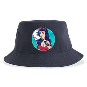 Vaping Cloud Vape Lady Sustainable Bucket Hat