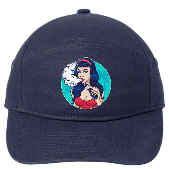 Vaping Cloud Vape Lady 7-Panel Snapback Hat