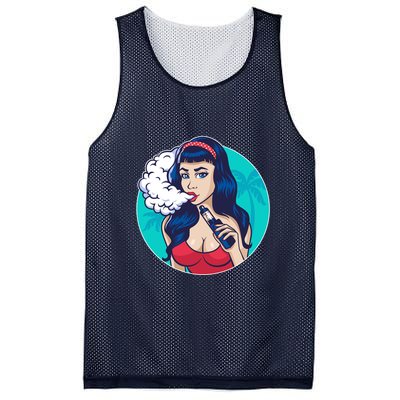 Vaping Cloud Vape Lady Mesh Reversible Basketball Jersey Tank