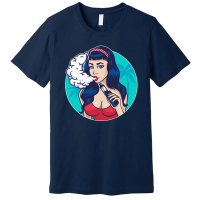 Vaping Cloud Vape Lady Premium T-Shirt