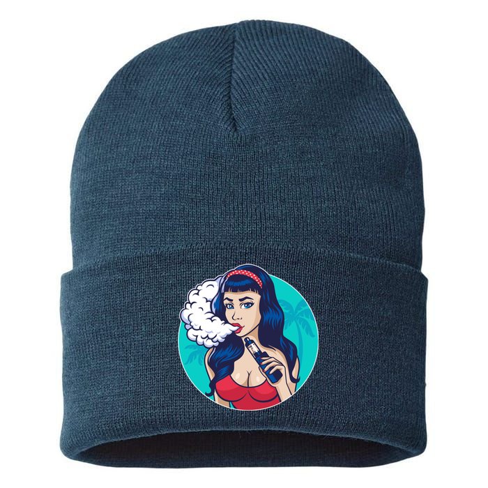 Vaping Cloud Vape Lady Sustainable Knit Beanie