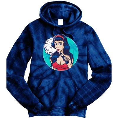 Vaping Cloud Vape Lady Tie Dye Hoodie