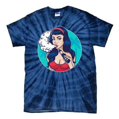 Vaping Cloud Vape Lady Tie-Dye T-Shirt