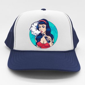 Vaping Cloud Vape Lady Trucker Hat