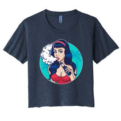 Vaping Cloud Vape Lady Women's Crop Top Tee