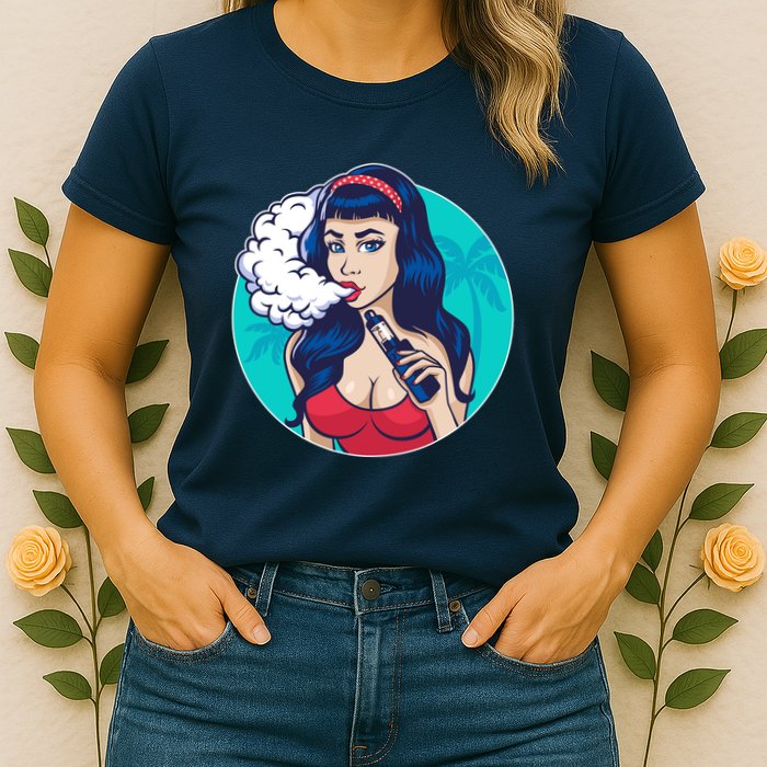 Vaping Cloud Vape Lady Womens T-Shirt