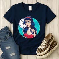Vaping Cloud Vape Lady Womens T-Shirt