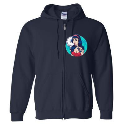 Vaping Cloud Vape Lady Full Zip Hoodie