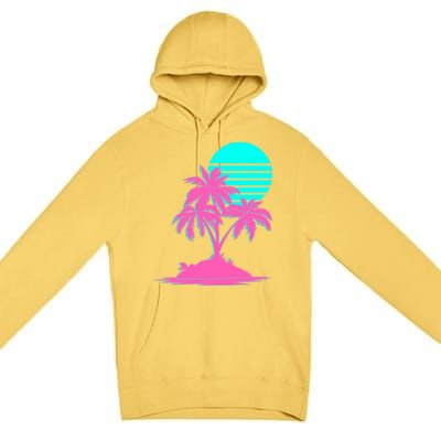 Vapor Wave Beach Premium Pullover Hoodie