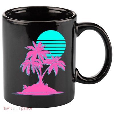 Vapor Wave Beach 11oz C Handle Ceramic Mug