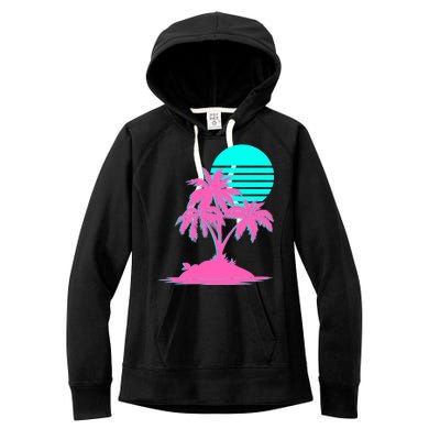 Vapor Wave Beach Women's Fleece Hoodie