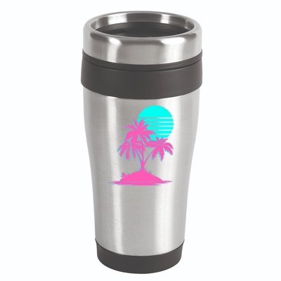 Vapor Wave Beach 16oz Travel Tumbler