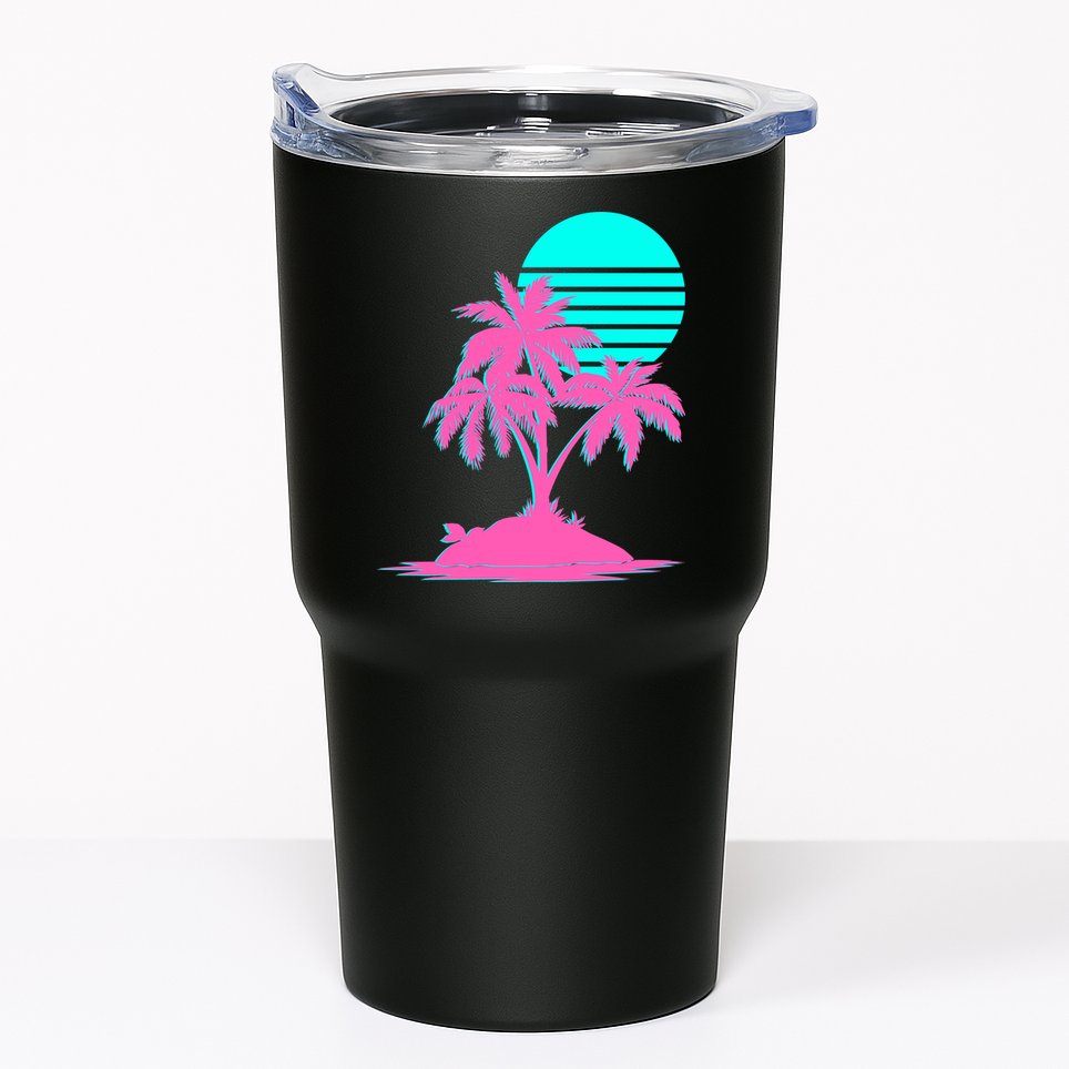 Vapor Wave Beach Tumbler