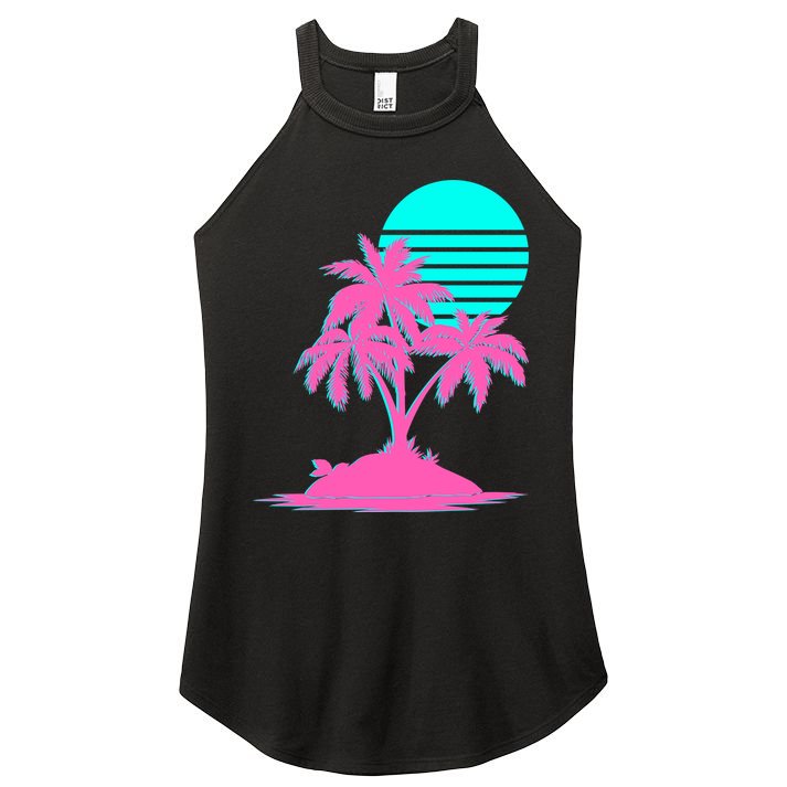 Vapor Wave Beach Women's Perfect Tri Rocker Tank