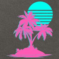Vapor Wave Beach Cotton Canvas Backpack