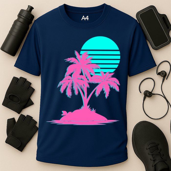 Vapor Wave Beach Cooling Performance Crew T-Shirt