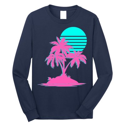 Vapor Wave Beach Long Sleeve Shirt