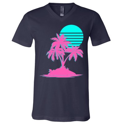 Vapor Wave Beach V-Neck T-Shirt