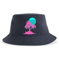 Vapor Wave Beach Sustainable Bucket Hat