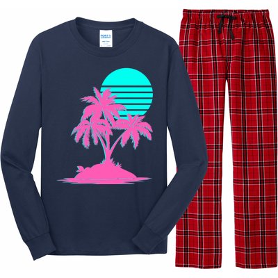 Vapor Wave Beach Long Sleeve Pajama Set