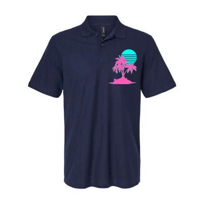 Vapor Wave Beach Softstyle Adult Sport Polo