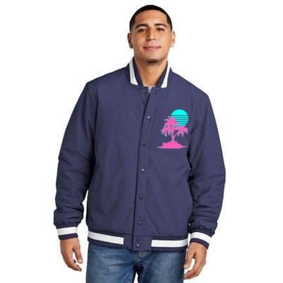 Vapor Wave Beach Insulated Varsity Jacket