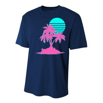 Vapor Wave Beach Youth Performance Sprint T-Shirt