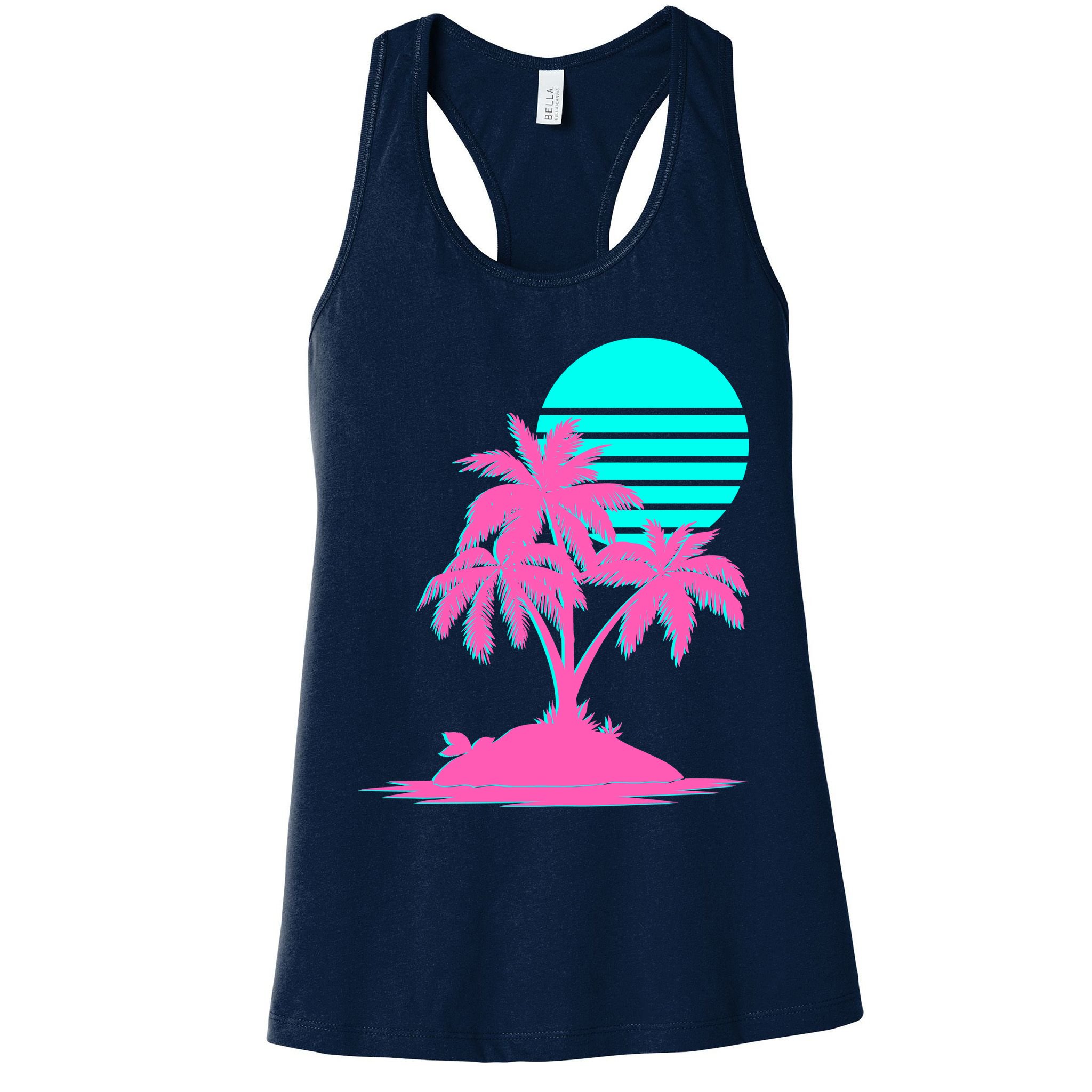 Vapor Wave Beach Womens Tank Top