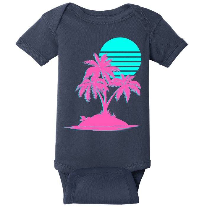 Vapor Wave Beach Baby Bodysuit