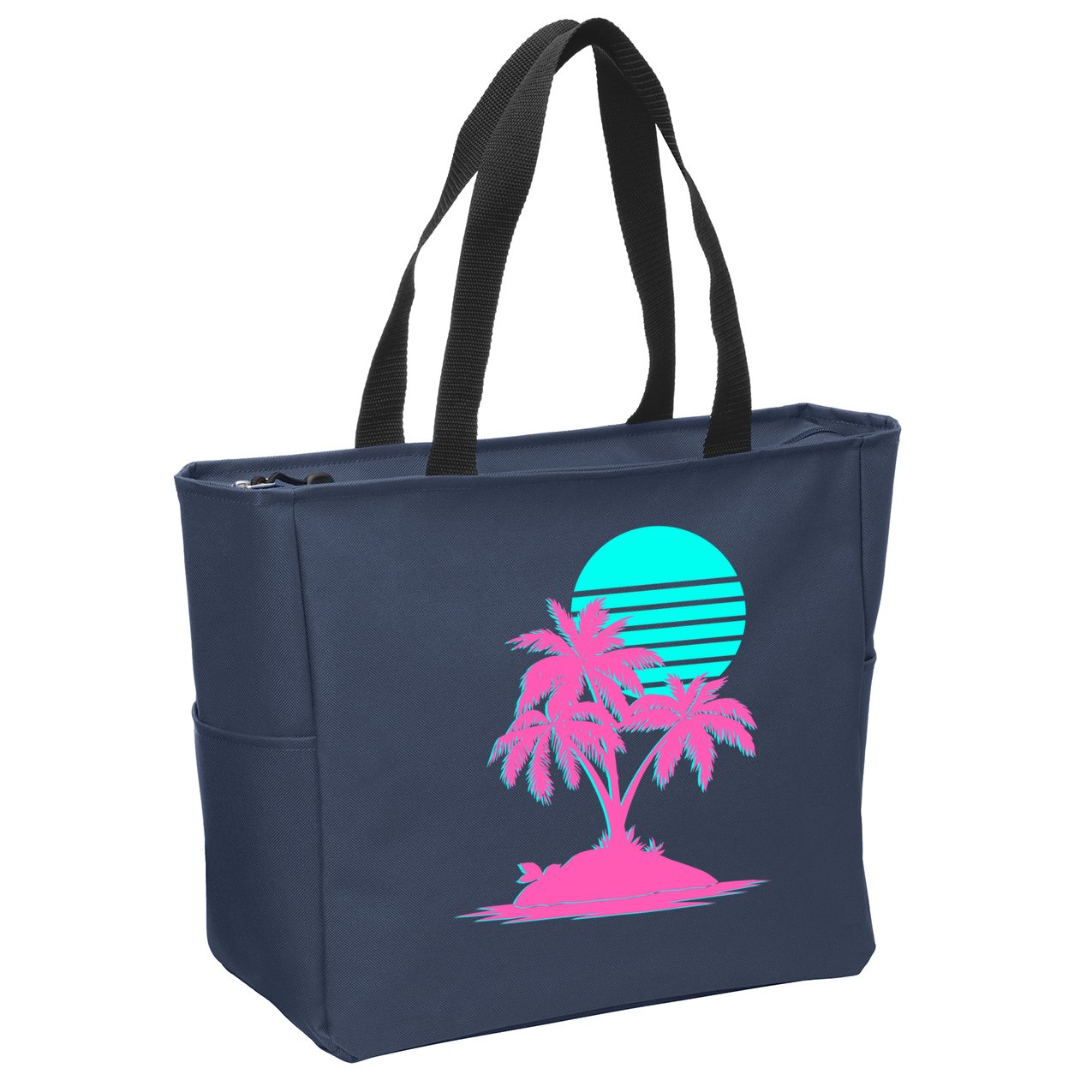 Vapor Wave Beach Zip Tote Bag