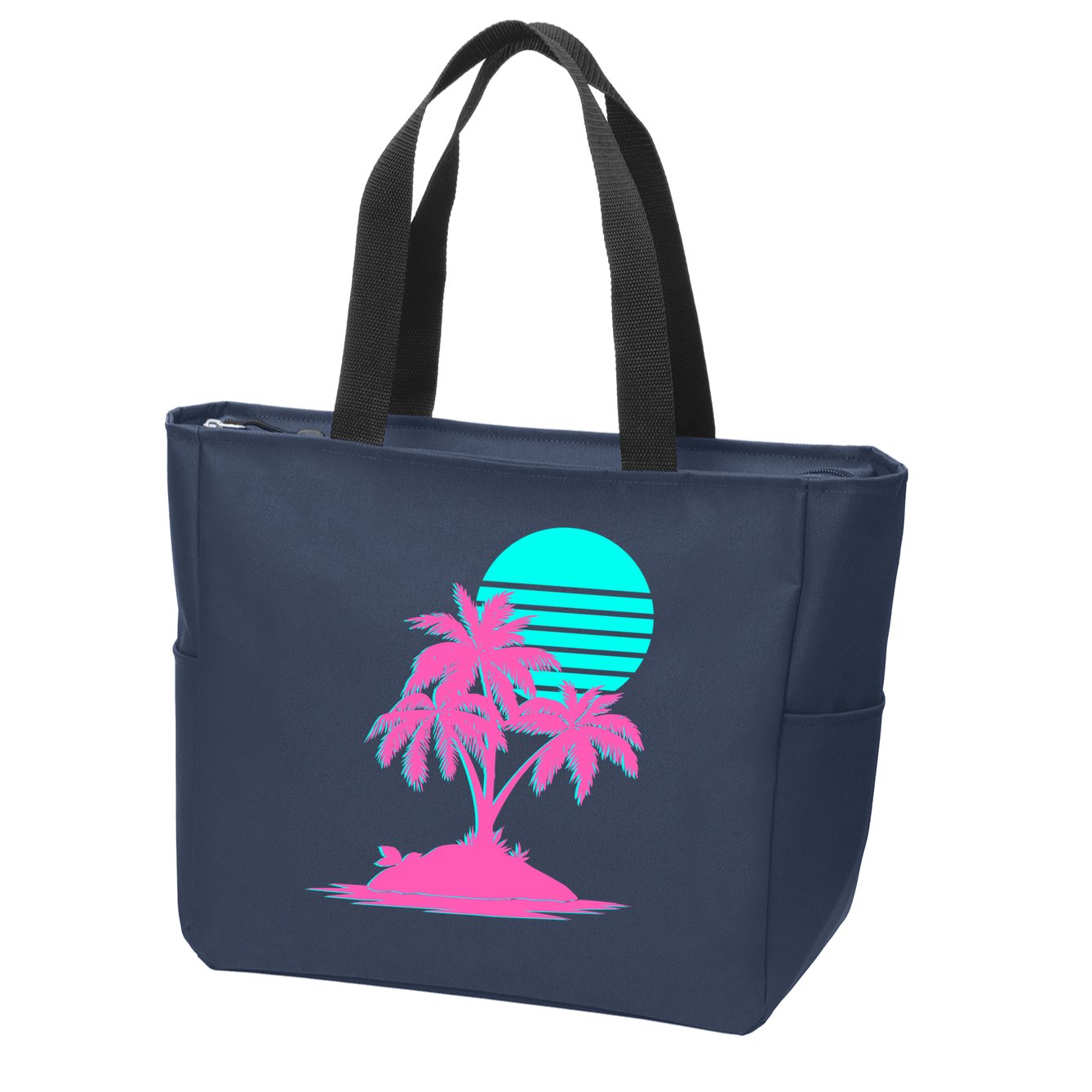 Vapor Wave Beach Zip Tote Bag