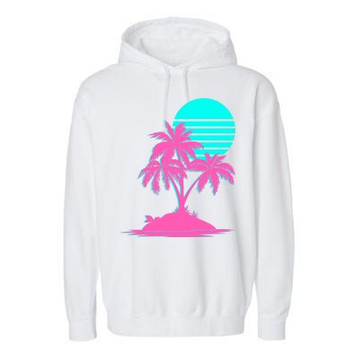 Vapor Wave Beach Garment-Dyed Fleece Hoodie