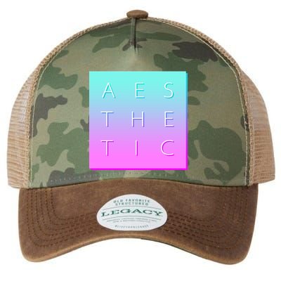 Vaporware Aesthetic Square Legacy Tie Dye Trucker Hat