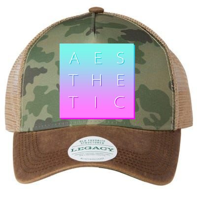 Vaporware Aesthetic Square Legacy Tie Dye Trucker Hat