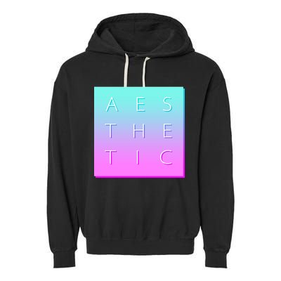 Vaporware Aesthetic Square Garment-Dyed Fleece Hoodie