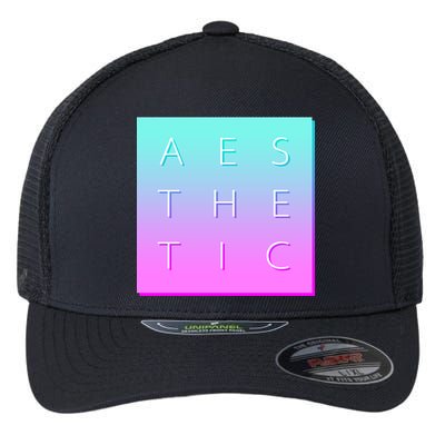 Vaporware Aesthetic Square Flexfit Unipanel Trucker Cap