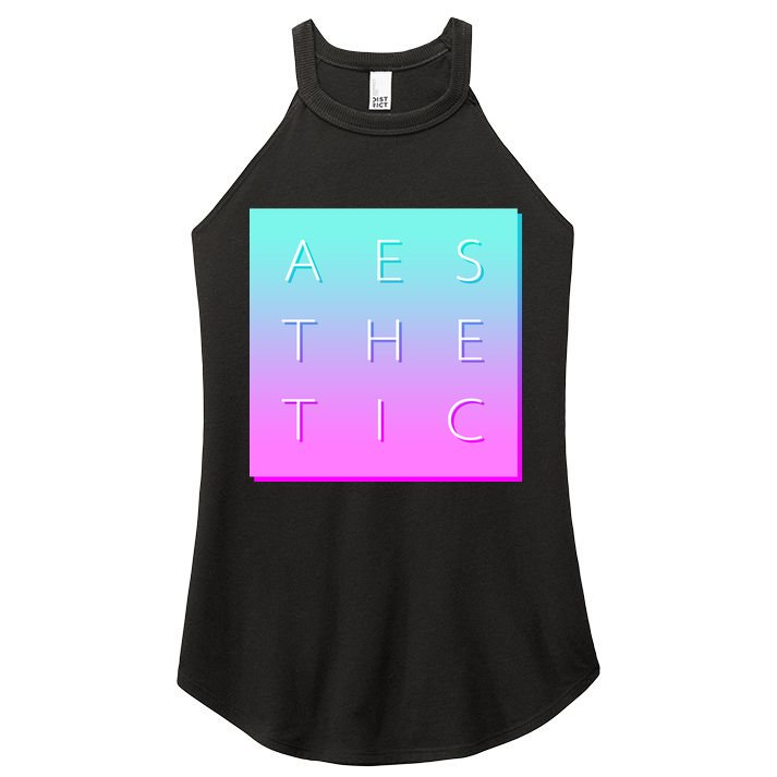 Vaporware Aesthetic Square Women's Perfect Tri Rocker Tank