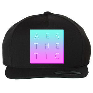 Vaporware Aesthetic Square Wool Snapback Cap