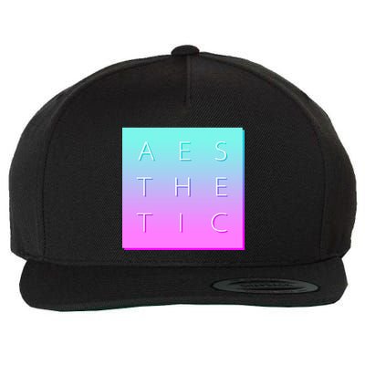 Vaporware Aesthetic Square Wool Snapback Cap