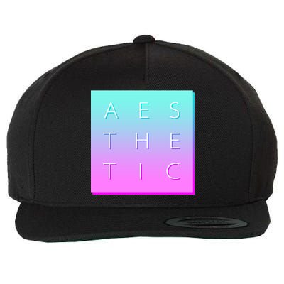 Vaporware Aesthetic Square Wool Snapback Cap