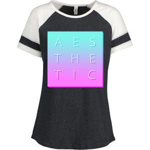 Vaporware Aesthetic Square Enza Ladies Jersey Colorblock Tee