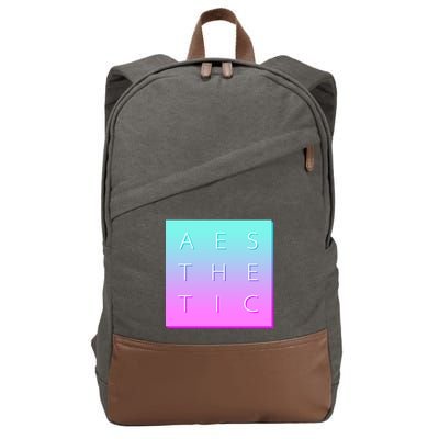 Vaporware Aesthetic Square Cotton Canvas Backpack
