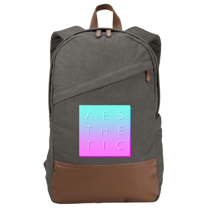 Vaporware Aesthetic Square Cotton Canvas Backpack