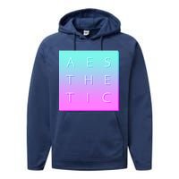 Vaporware Aesthetic Square Performance Fleece Hoodie