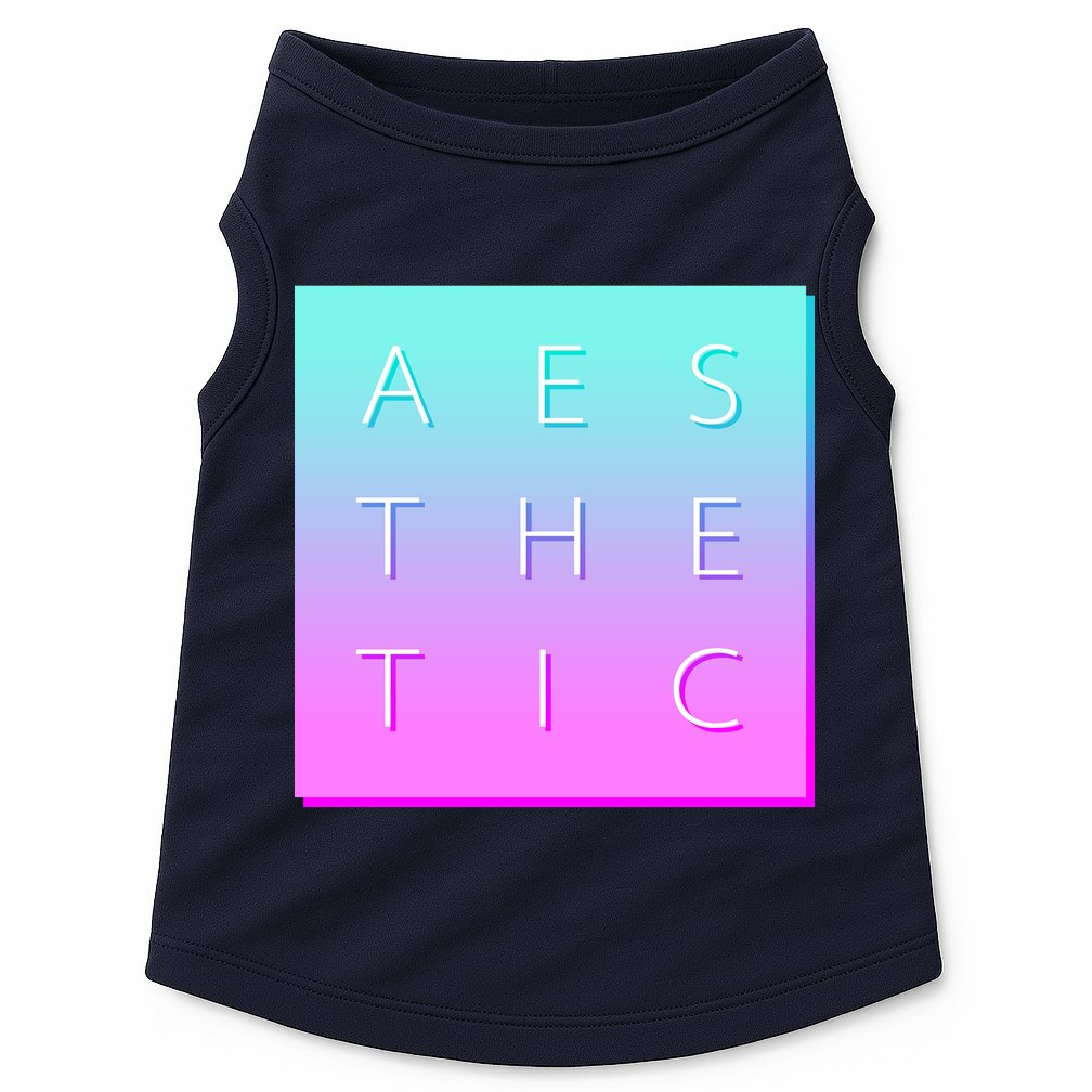 Vaporware Aesthetic Square Doggie Tank