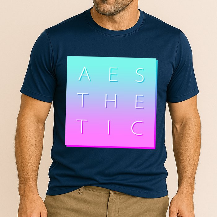 Vaporware Aesthetic Square Cooling Performance Crew T-Shirt