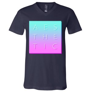 Vaporware Aesthetic Square V-Neck T-Shirt