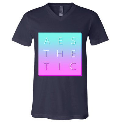 Vaporware Aesthetic Square V-Neck T-Shirt