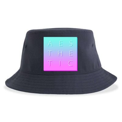 Vaporware Aesthetic Square Sustainable Bucket Hat