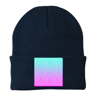 Vaporware Aesthetic Square Knit Cap Winter Beanie